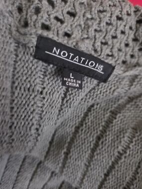 NOTATIONS Grey Knit Women's Sweater